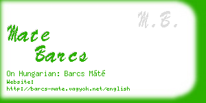 mate barcs business card